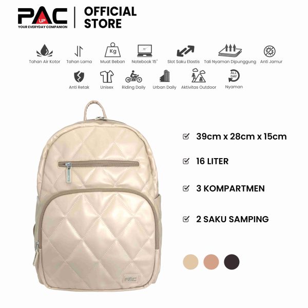 tas ransel PAC UP CYRA warna ivory