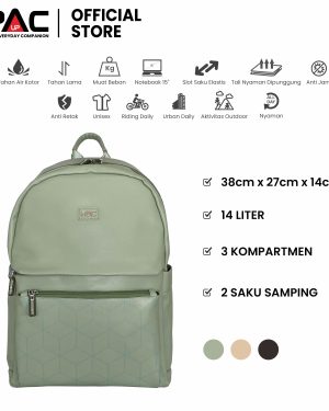tas ransel wanita PAC UP NARA warna hijau mint